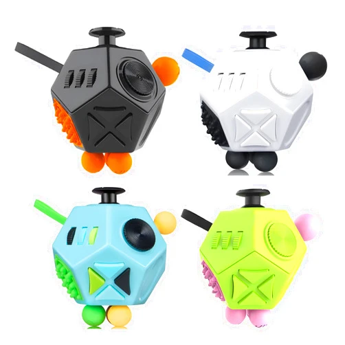 Kasdcvn 4 PCS Dodecagon Fidget Toys Set-12 Side Fidget Toy Cube,Relieves Stress Anxiety Fidget Toys for Kids and Adults with Add,ADHD, Autism or Anxiety