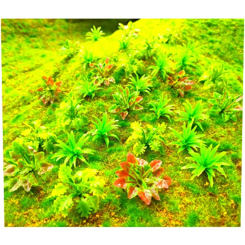 BANBALLON 90pcs Mini Model Trees Plants Flowers Green Shrubs Bush Model, Aritificial Plants Model Train Scenery Architecture Flower Model Scenery