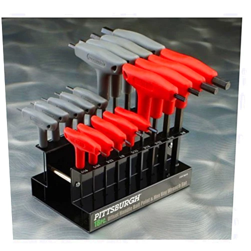 Harbor Freight Tools 18 Pc SAE & Metric T-Handle Ball End Hex Key Set by USATNM