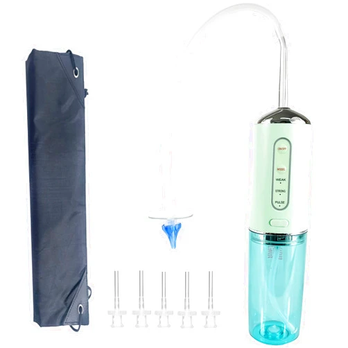 Smokitcen Electric Ear Cleaning Kit for Adults – Premium Ear Wax Removal Tool with Electrical Cleaner Spray – Reusable Earwax Removal Kit with 3 Pressure Irrigation 6 Tip & 9.8in Silicone Hose (Green)