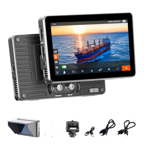 VILTROX DC-X3 2000Nits Camera Field Monitor Touchscreen with 6 Inch Full HD1920x1080 IPS 4K HDMI/3G-SDI Loop in/Out,3D LUTs Peaking Focus Assist, 160° Super Wide View Angle, Sunshade Hood, Battery