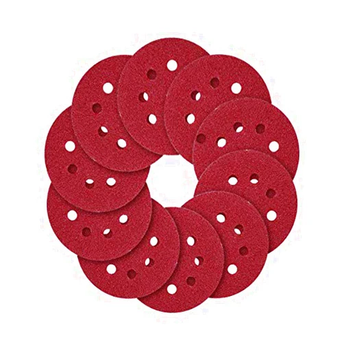 Miady 5-Inch 8-Hole Hook and Loop Sanding Discs 70PCS, 40/80/120/240/320/600/800 Assorted Grits Sandpaper for Aluminum - Pack of 70