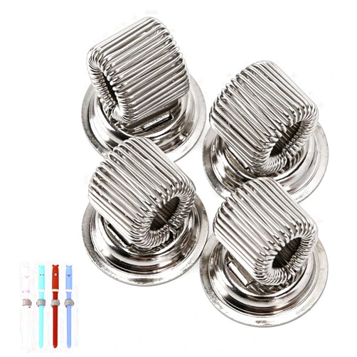 BTSKY Stainless Steel Magnetic Pen Holder Clips- Magnetic Pen Clip Holder Fit Any Size Pens Magnetic Push pins for Refrigerator Whiteboard Erase Board and Bulletion Board Map(4pcs)