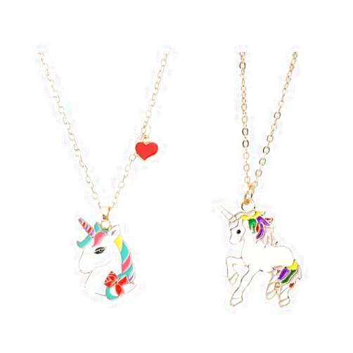 Fuqimanman2020 2pcs Heart Charm Pendant Necklace Best Gift for Women