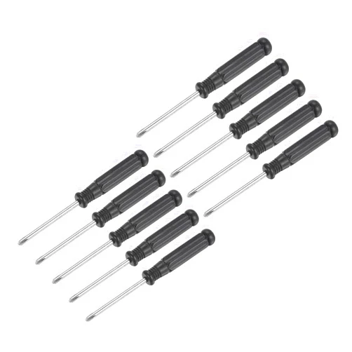 uxcell Mini Phillips Screwdriver, 3.0mm Cross Head with Black Handle for Small Appliances, 10 Pcs