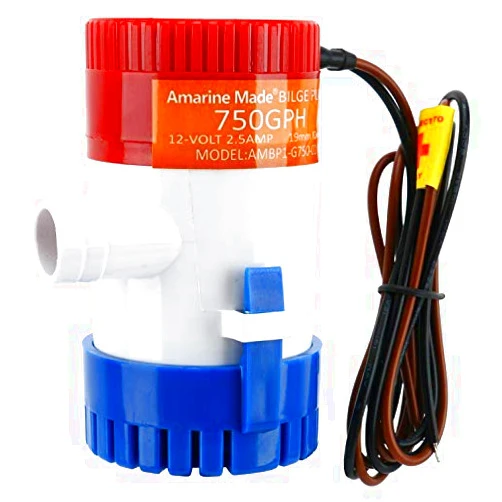 Amarine Made Bilge Pump, 12v Submersible Water Pump - 750gph for Ponds, Pools, Fishing Boats, RV and Marine Use