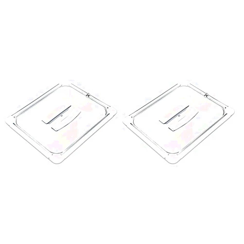 Carlisle FoodService Products 10230U07 StorPlus Half Size Polycarbonate Universal Handled Food Pan Lid, Clear (Pack of 2)