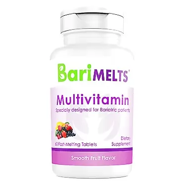 BariMelts Multivitamin, Dissolvable Bariatric Vitamins, Natural Fruit Flavor, 60 Fast Melting Tablets