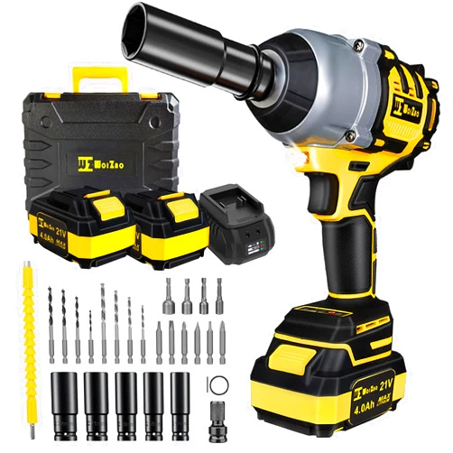 WOIZAO 1/2 inch Cordless Impact Wrench,406Ft-lbs (550N.m) Brushless Power Impact Driver,2500RPM High Torque Impact Gun,2x 4.0 Battery, 5 Sockets,8 Drill,6 Screws for Home Car Tires Truck Mower color 5