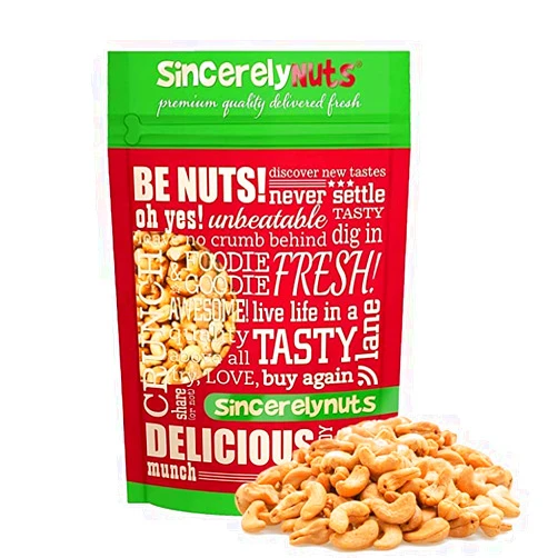 Sincerely Nuts – Whole Cashews Roasted and Salted | Two Lb. Bag | Deluxe Kosher Snack Food | Healthy Source of Protein, Vitamin & Mineral Nutritional Content | Gourmet Quality Vegan Cashew Nut