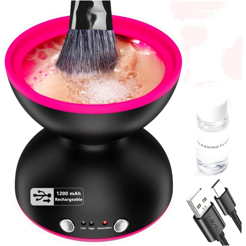 ATAWOL Makeup Brush Cleaner Machine-Mothers Day Gifts for Mom from Daughter -Two Gears Speed and Dehydration Function-with Makeup Brush Cleaning solution, Portable Automatic Electric Makeup Brushes Cleaner
