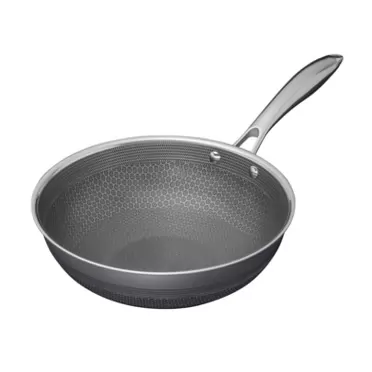 HexClad 10 Inch Hybrid Stainless Steel Wok Pan with Stay-Cool Handle - PFOA Free, Dishwasher and Oven Safe, Works with Induction, Ceramic, Non Stick, Electric, and Gas Cooktops