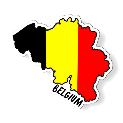Squiddy Belgium Map with Flag Magnet for Car Fridge Locker Metal Door - 4