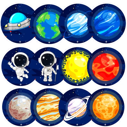 Chinco 120 Pcs Pee Targets for Boys Training Toilet Tinkle Flushable Paper Stickers You Pee on Boys Potty Training Targets Potty Aids Flushable Chart for Toddlers Use(Space Style)