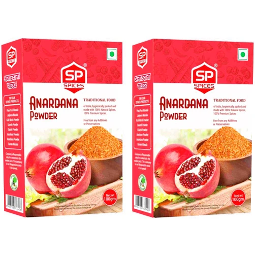 Generic TNO Anardana Powder (2 x 100g) - Pure, Fresh, Organic Dried Pomegranate Seed Powder by SP Spices - Perfect for Chhole, Dal Tadka & More