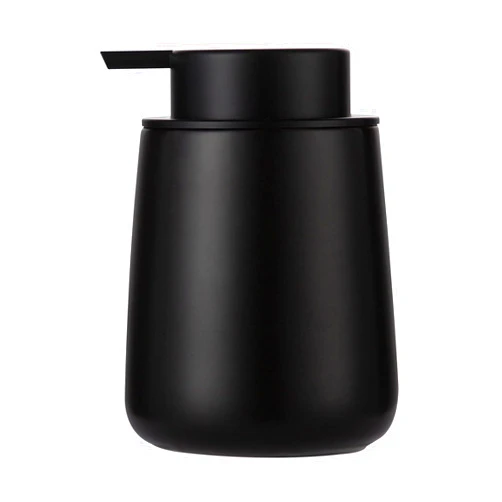 Enra Black Soap Dispenser,12 oz Ceramic Hand Lotion Dispenser, Refillable Dish Soap Dispenser,Modern Liquid Soap Dispenser for Bathroom,Kitchen with Easy-to-Press Pump(Black Liquid Type)