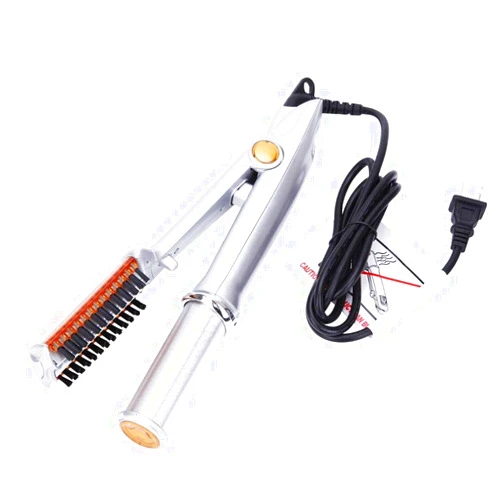 EDDGE Professional Hair Straightening Iron Curling Iron Straightener&Curler Styler 2 in 1 Multi Hair Styling Tool Flat Iron with Brush