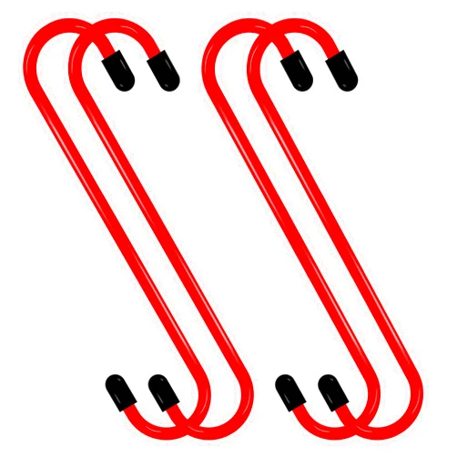 Hirificing 4PCS Brake Caliper Hook Brake Caliper Hanger Mechanic Tools with Rubber Tips for Braking Pads, Axle Shaft, Bearing, Suspension Systems Work, Durable Automotive Tools(Red)