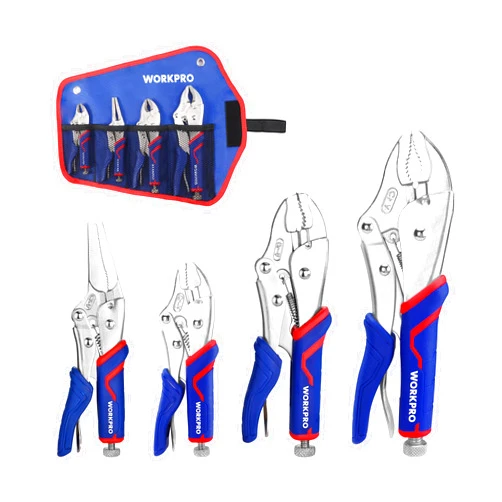 WORKPRO 4-Piece Locking Pliers Set with Comfortable Grip, 5-1/2