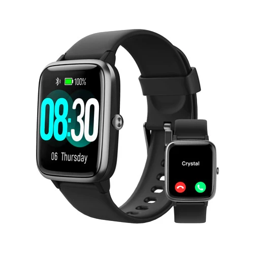 GRV Smart Watch for iOS and Android Phones (Answer/Make Calls), Watches for Men Women IP68 Waterproof Smartwatch Fitness Tracker Watch with Heart Rate/Sleep Monitor Steps Calories Counter (Black)