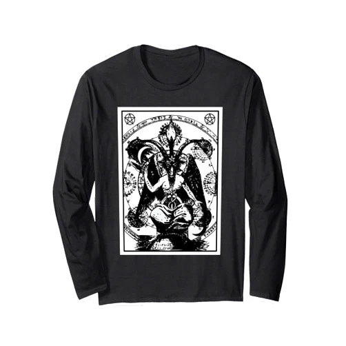 Illuminati Baphomet Freimaurer Zirkel Occultism Number of Beast Baphomet Freemason Long Sleeve T-Shirt