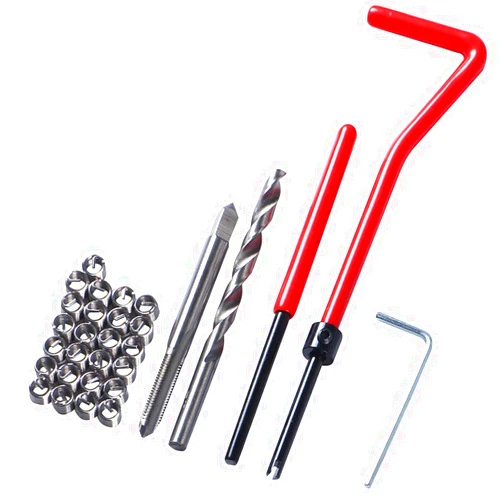 Fongmore 30 PCS Stainless Steel Thread Repair Kit M5x0.8mm Metric Thread Repair Insert Kit Compatible Hand Tool Set for Auto Repairing