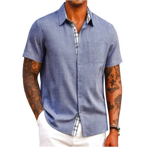 COOFANDY Men's Button Down Shirts Short Sleeve Casual Shirts Summer Beach Shirts Vacation Wedding Shirts with Pocket