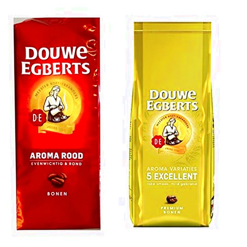 Douwe Egberts Aroma Rood & Excellent Aroma Whole Bean Coffee (1 of each 17.6oz)