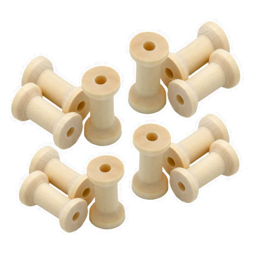 Cheerock Empty Thread Wooden Spools, 20Pcs Unfinished Wooden Spools for Crafts and Sewing, 27x16 mm Empty Wood Spool for DIY Wood Projects