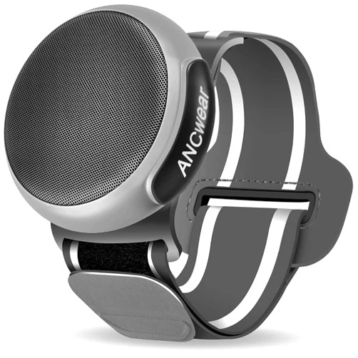 ANCwear Wearable Bluetooth Speaker, TWS Dual Pairing Portable Speaker, Clip on Bluetooth Speaker Watch MP3 Player, Waterproof Outdoor Speaker for Motorcycle, Bike, Hiking, Running(Grey)