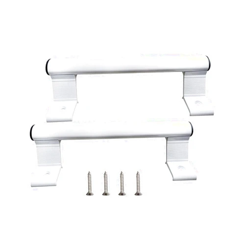 KISWIAR 2 Pcs 8 Inch Aluminum Sliding Door Handle, White Alloy Sliding Door Pull Handles for Patio Bathroom, Comfort Grip Easy Installation (White)