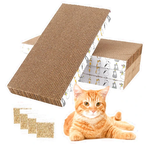 PatiencET Cat Scratcher 4 PCS Cat Scratch Pad Reversible Scratcher Scratching Texture Design Durable Scraper