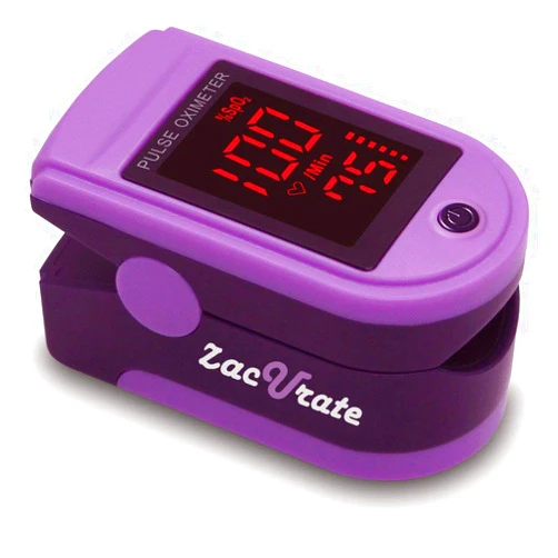 Zacurate Pro Series 500DL Fingertip Pulse Oximeter Blood Oxygen Saturation Monitor with Silicone Cover, Batteries and Lanyard