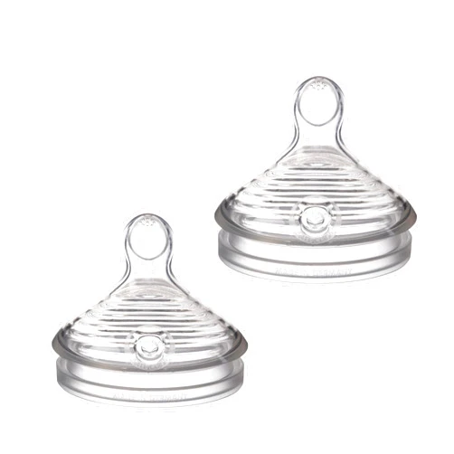 NUK Simply Natural Baby Bottle Nipples - Slow Flow, Silicone, Extra Soft, Anti-Colic Air System, BPA-Free, Pack of 2