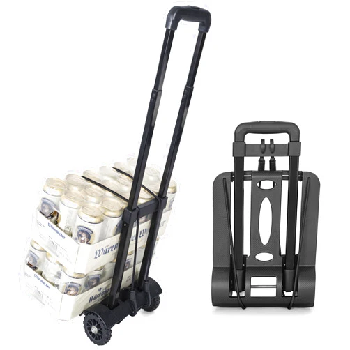 BQKOZFIN Hand Truck Dolly with 2-Wheels Small Folding Luggage Cart for Moving, Travel,Office Use
