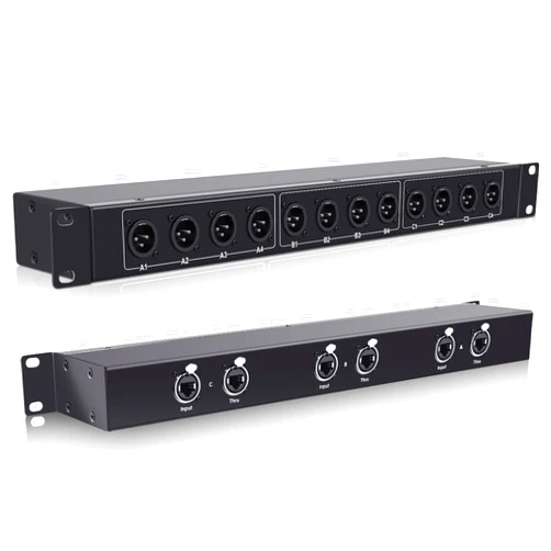 Saysurey XLR Balanced Patchbay XLR Stage Box 12 Channel 3 Pin Multi Network Cable Extender for Stage Lighting and Home Recording Studio Compatible (Male)