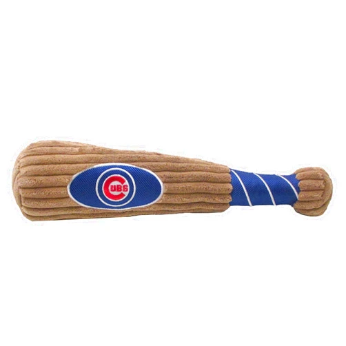 Pets First MLB CHICAGO CUBS Baseball Bat Toy for DOGS & CATS. Soft Corduroy Plush with Inner SQUEAKER