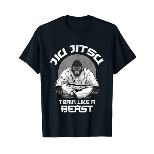 Jiu Jitsu MMA Mixed Martial Arts Wear Train like a Beast Jiu Jitsu, BJJ Grappling MMA Gorilla T-Shirt