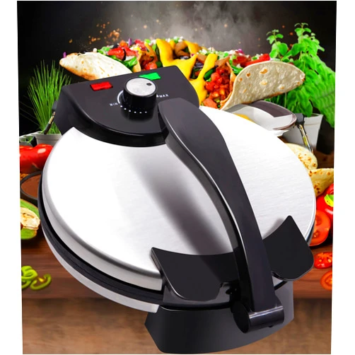 JcoGel Roti Maker Electric Tortilla Press Multipurpose Tortilla Press Electric Automatic Chapati Maker with Removable Handle Tortilla Press 10 Inch Electric Tortilla Maker Non Stick
