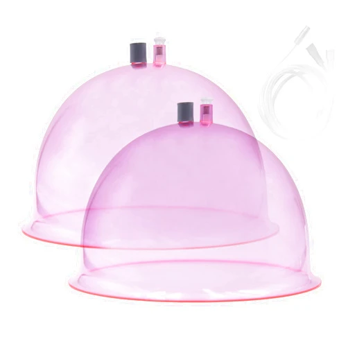 Bvcewilty Buttock Vacuum Therapy Cups, 250ml Butt Shape Suction Cups (10 inch & 6.5 inch Diameter) for Butt Lift, for Vacuum Therapy Machine Vacuum Cupping Machine Accessories (Pink)