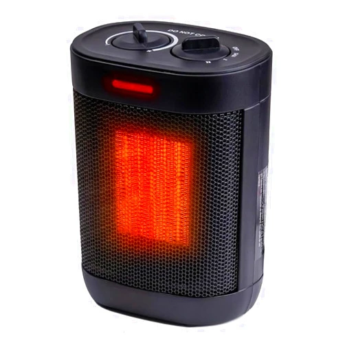 Comfort Zone Compact Electric Space Heater for Indoor Use – 1500W Fan-Forced PTC Ceramic Heater with Adjustable Thermostat, 3 Heat Settings, Tip-Over & Overheat Protection, ETL Listed – Black