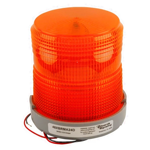 Edwards-Signaling 48XBRMA24D Xtra-Brite LED Multi-Mode Beacon, Polycarbonate/ABS Blend Base, 24V DC, Amber