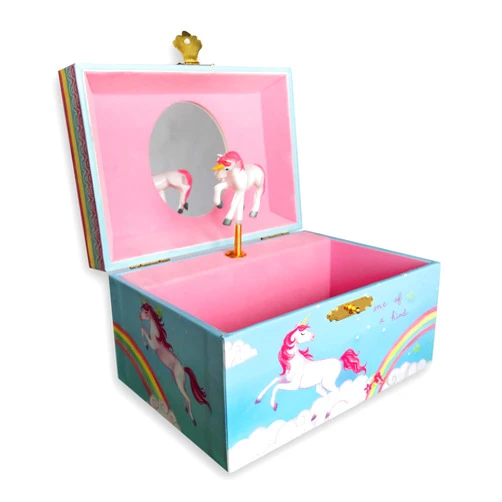 BinkeGG Play [ Twinkle Twinkle Little Star ] (60 Tunes Option) Children Jewelry Box Unicorn Jewelry Music Box for Girls Jewelry Storage Box with Sankyo Musical Movement