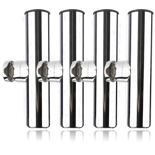 Geeyae 4 Pack Stainless Boat Fishing Rod Holder for Rails 1-1/4