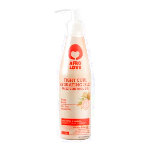 Afro Love Tight Curl Hydrating Jelly, Frizz Control Gel with Flax Seed & Shea Butter 10oz, Defines, Hydrates & Adds Shine for Tight Curls, No Residue, Non-Sticky, Moisturizing for Curly & Coily Hair