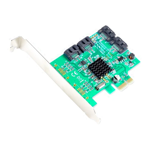 IO CREST I/O Crest 4 Port SATA III PCI-e 2.0 x1 Controller Card Marvell 9215 Non-Raid with Low Profile Bracket SI-PEX40064