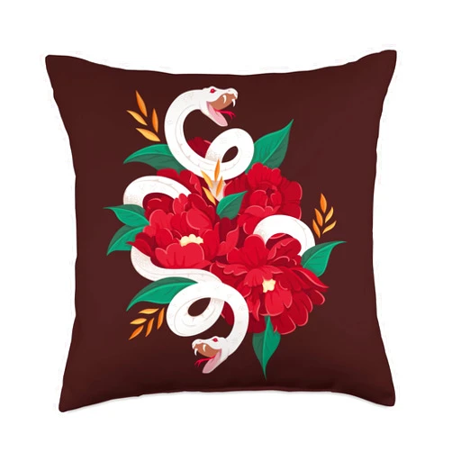 Python packy White Snake Throw Pillow
