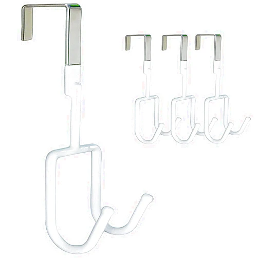 VESONNY Over The Door Hooks - 4 Packs Over The Door Hanger, Soft Rubber Surface Prevent Scratches, Heavy-Duty Over Door Hooks for Hanging Clothes, Coats, Robes, Hats, Towels (White)