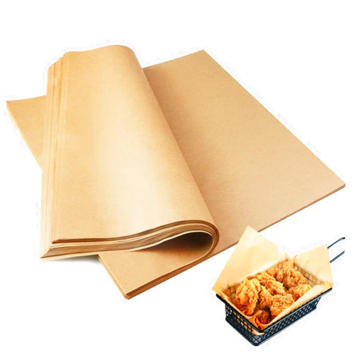 GothaBach 200 Sheets Thickened Brown Kraft Paper Deli Papers, Thickened Kraft Paper Dry Waxed Sheets, Thickened Paper Liners for Plasic Food Basket, Wrapping Bread and Sandwiches(12''x12'')