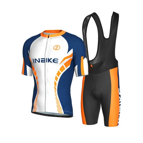 INBIKE Cycling Jersey Men Set Bib Shorts Set Breathable Bike Shirts Quick-Dry Bib Bicycle Jersey Biking Clothing Set